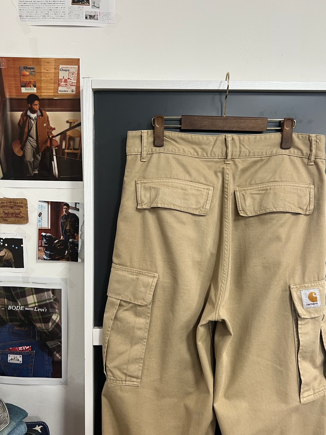 Carhartt WIP 칼하트 콜 카고 베이지 와이드 팬츠 상품이미지2