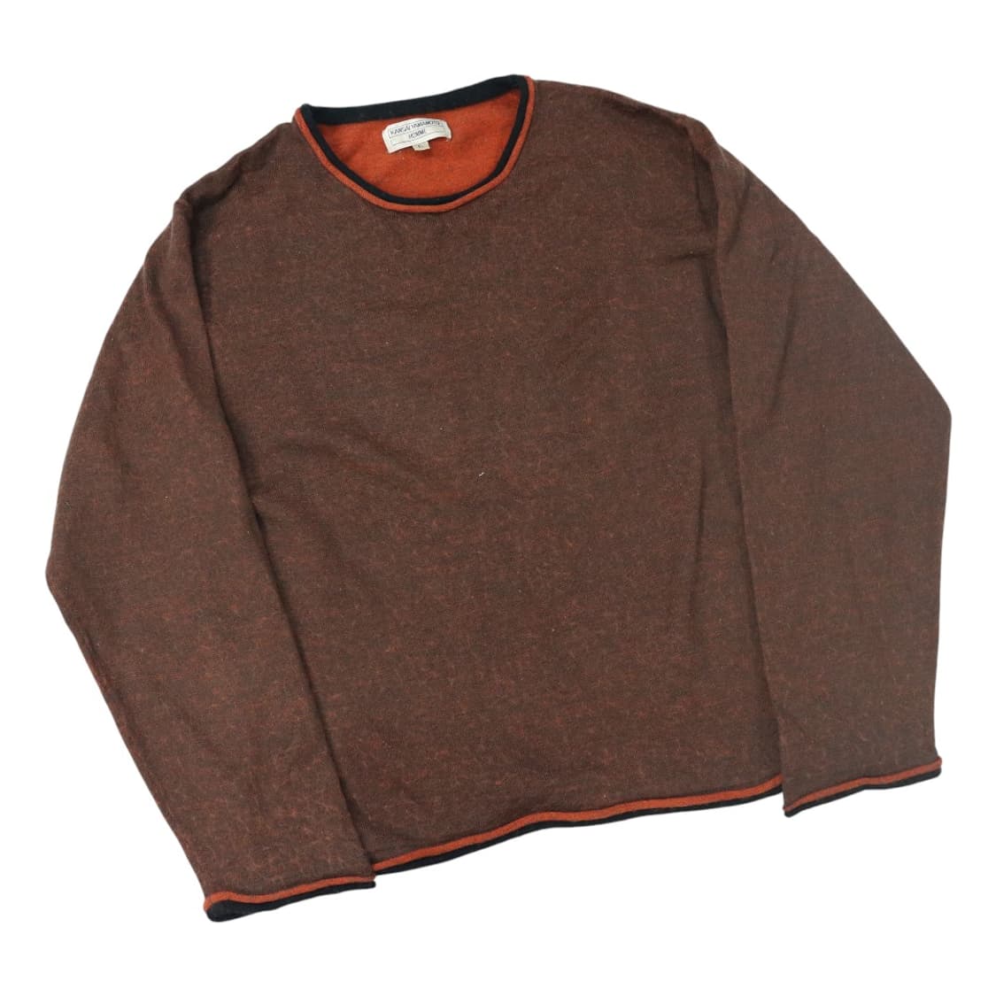 칸사이 야마모토 빈티지 배색 롤링 넥 울 블렌드 니트 (L) 상품이미지1