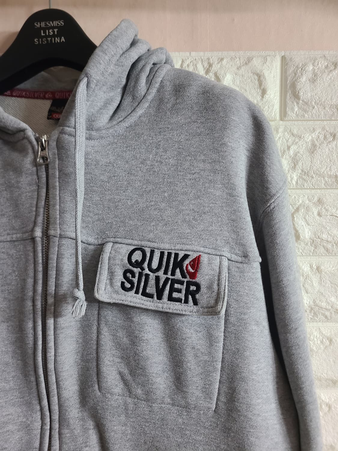 [수57]퀵실버 회색 후드집업(m) 상품이미지2