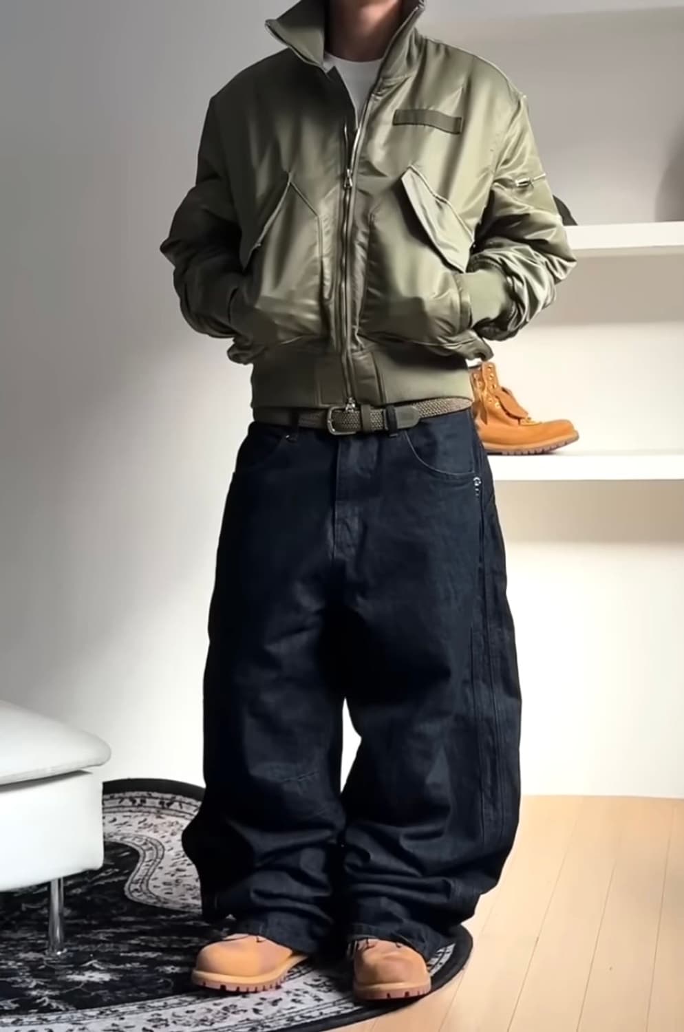 벨리에 랜더 플라이트 자켓 봄버 카키 105 (올품절 정가 판매)  상품이미지9