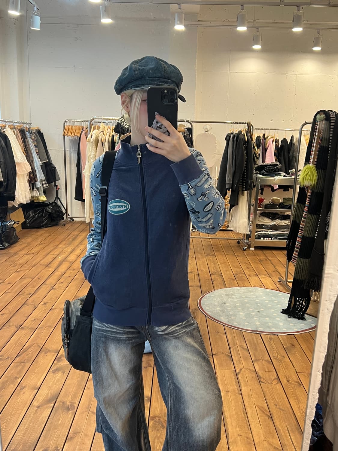 히스테릭글래머 블루 로고 패치 집업 상품이미지1