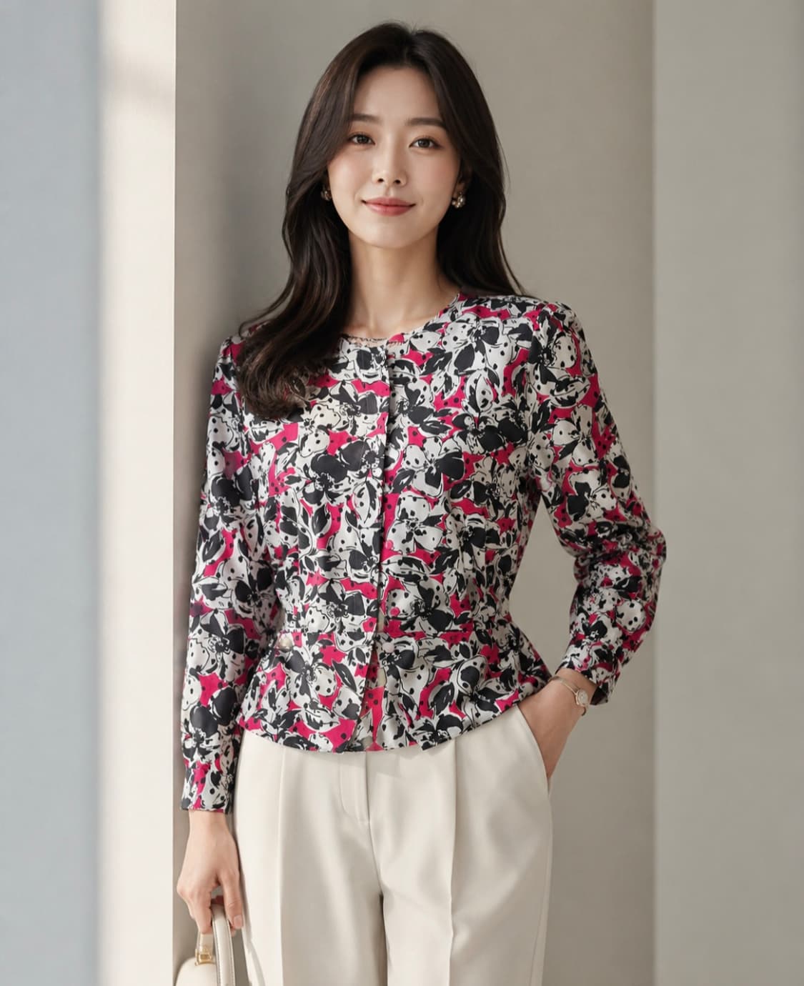 피에르발망(PIERRE BALMAIN) 핫핑크 페플 상품이미지7