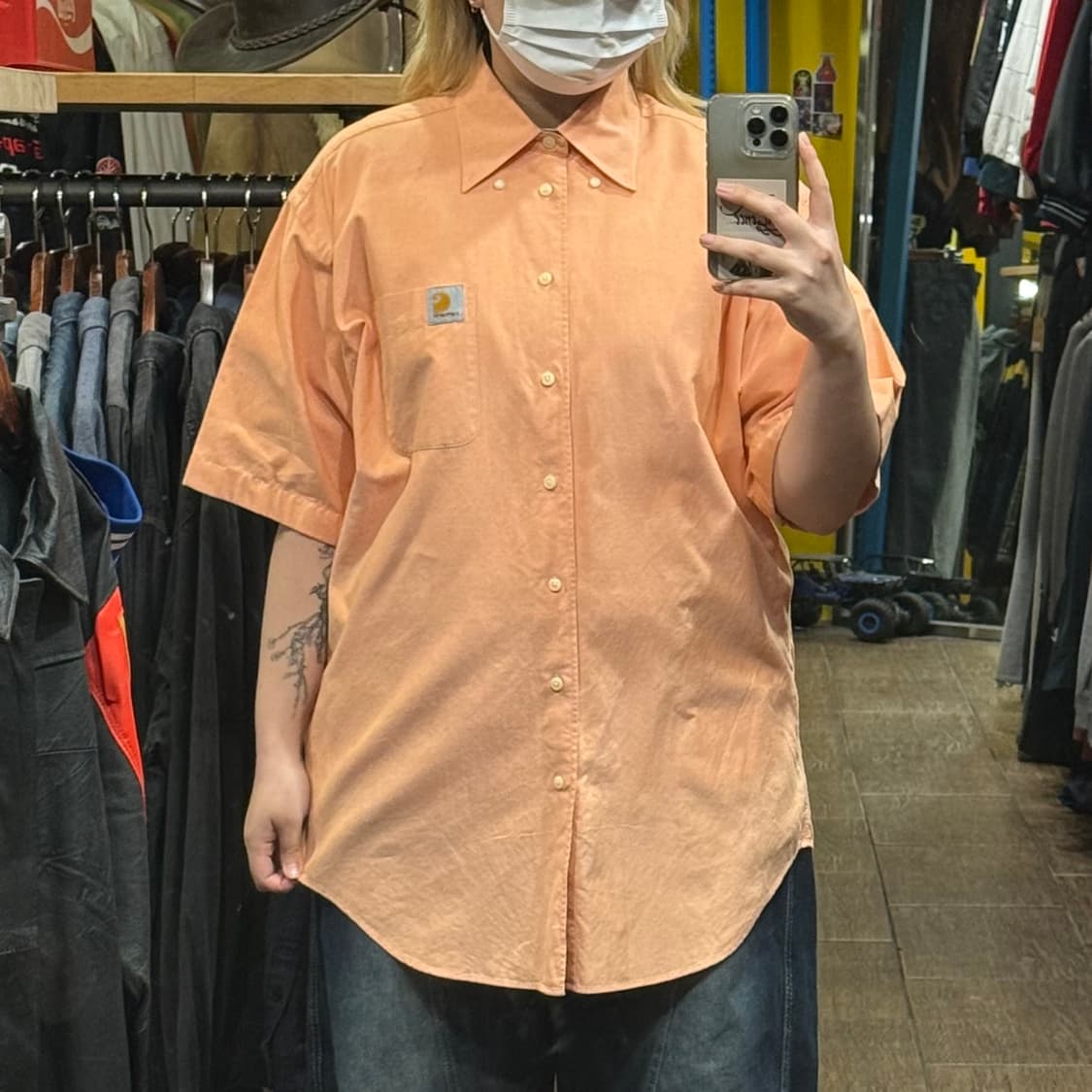 [HI] 칼하트 반팔셔츠 오렌지 상품이미지1