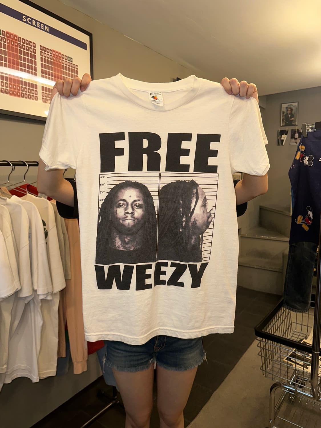 00‘s Lil Wayne Free Weezy mug shot T 상품이미지8