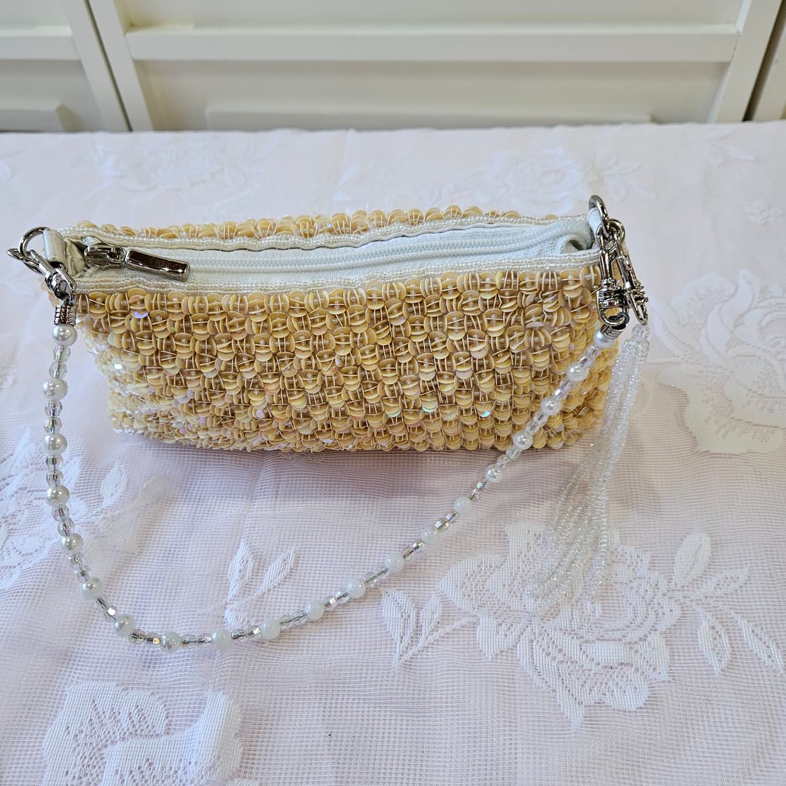 비즈 미니 도트백 / 파우치형 핸드백 상품이미지4