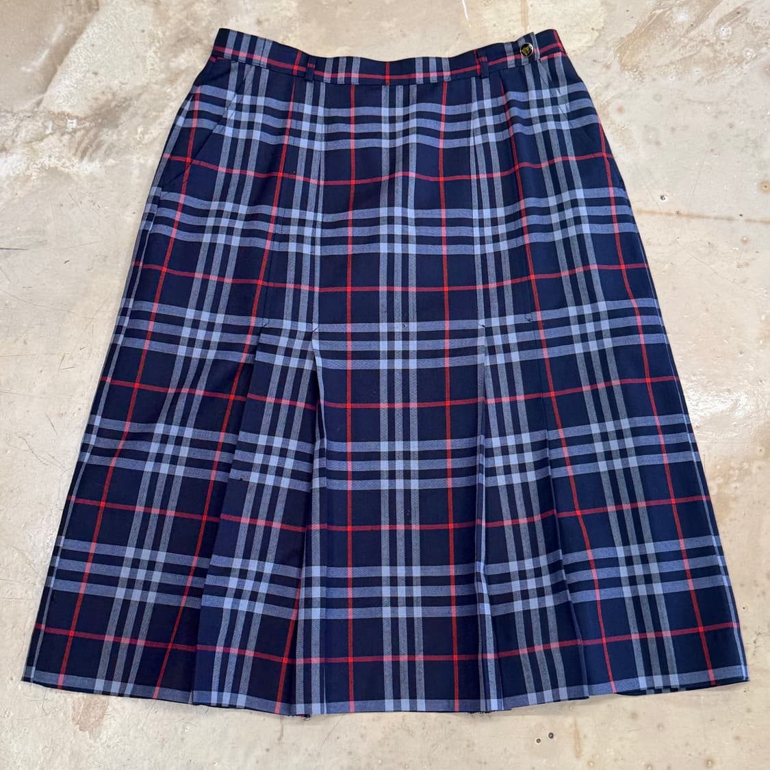 버버리 네이비 노바체크 롱 스커트 상품이미지3