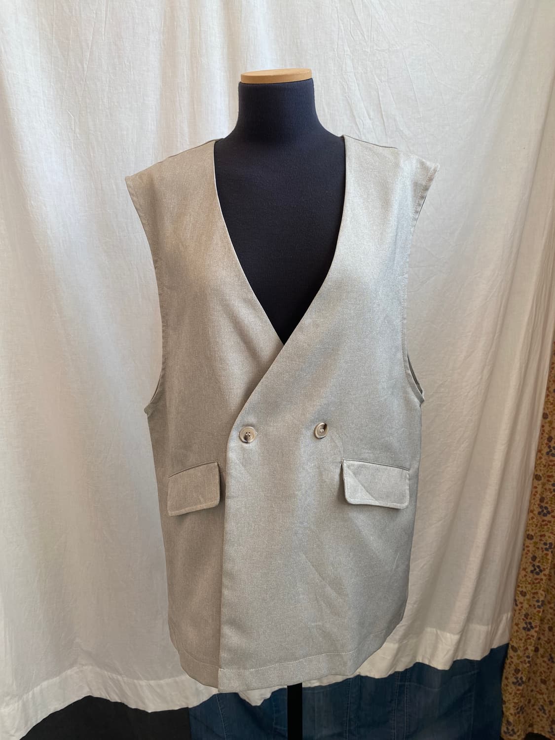 라이트그레이 오버핏 베스트자켓(F) 상품이미지1