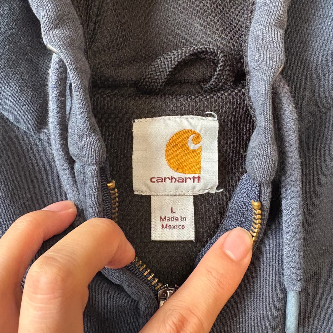 칼하트 정품 써멀 페이딩 네이비 후드 집업 상품이미지7