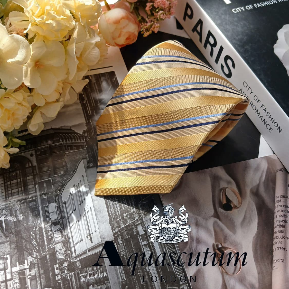 아쿠아스큐텀 넥타이 골드 스트라이프 A+~A등급 E895
 상품이미지2