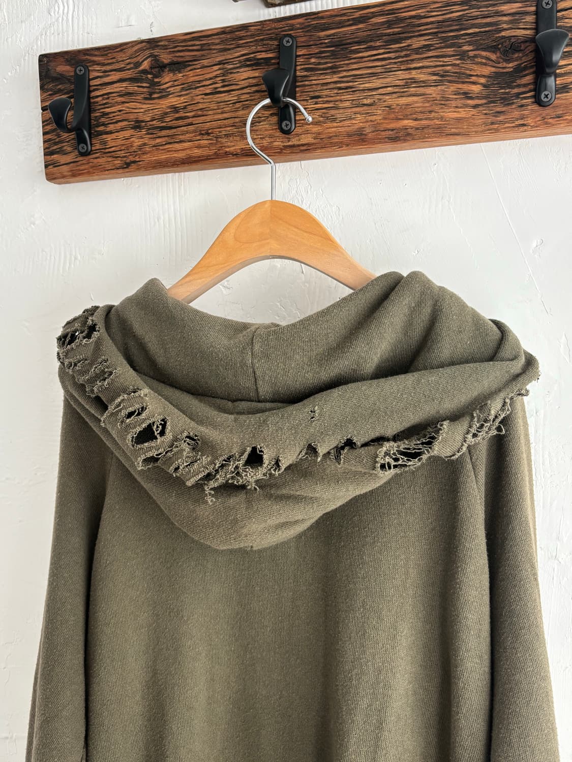 R13 올리브 카키 데미지 후드 스웻셔츠  상품이미지8