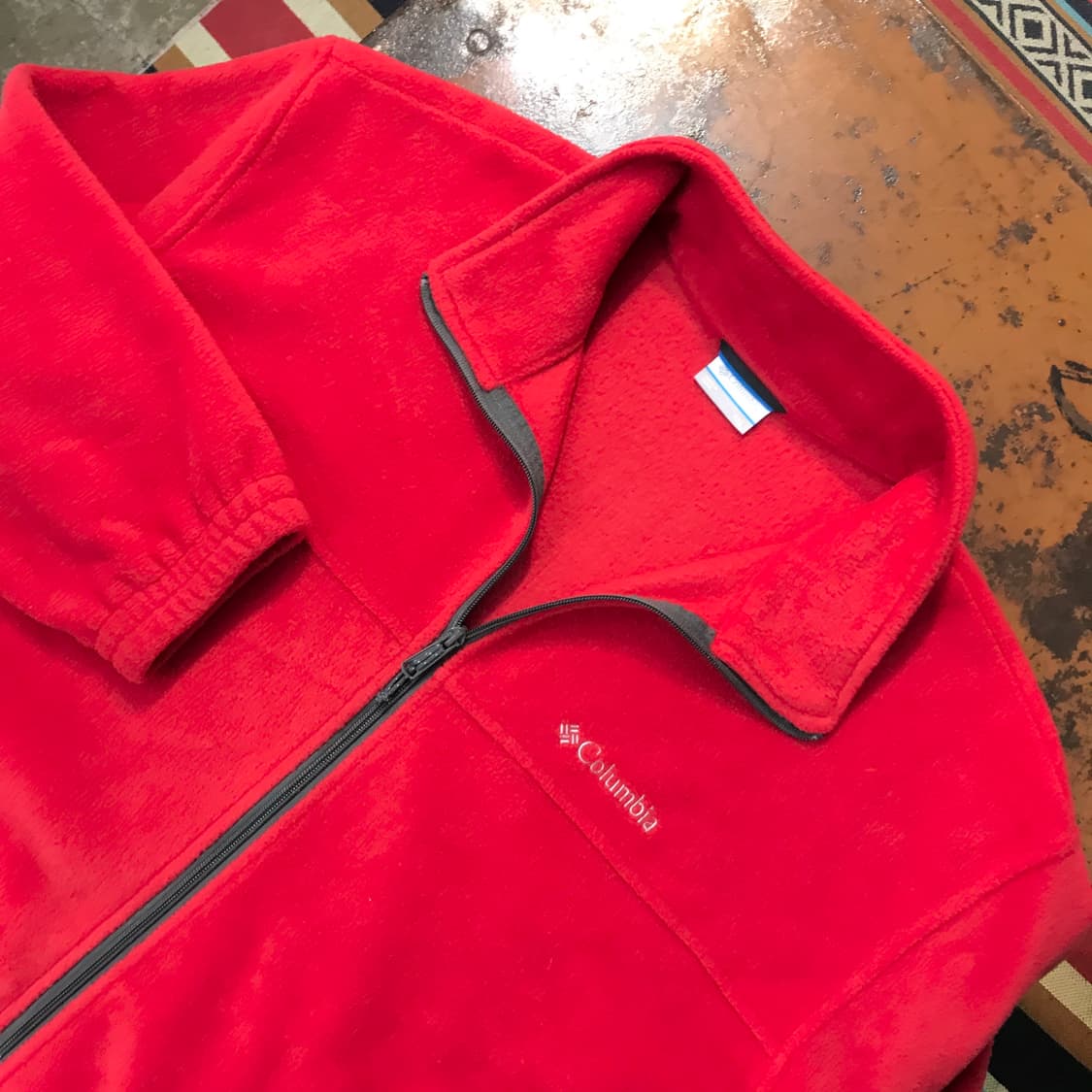 컬럼비아 레드 집업 플리스 후리스 자켓 남성 110 115 빅사이즈 상품이미지2