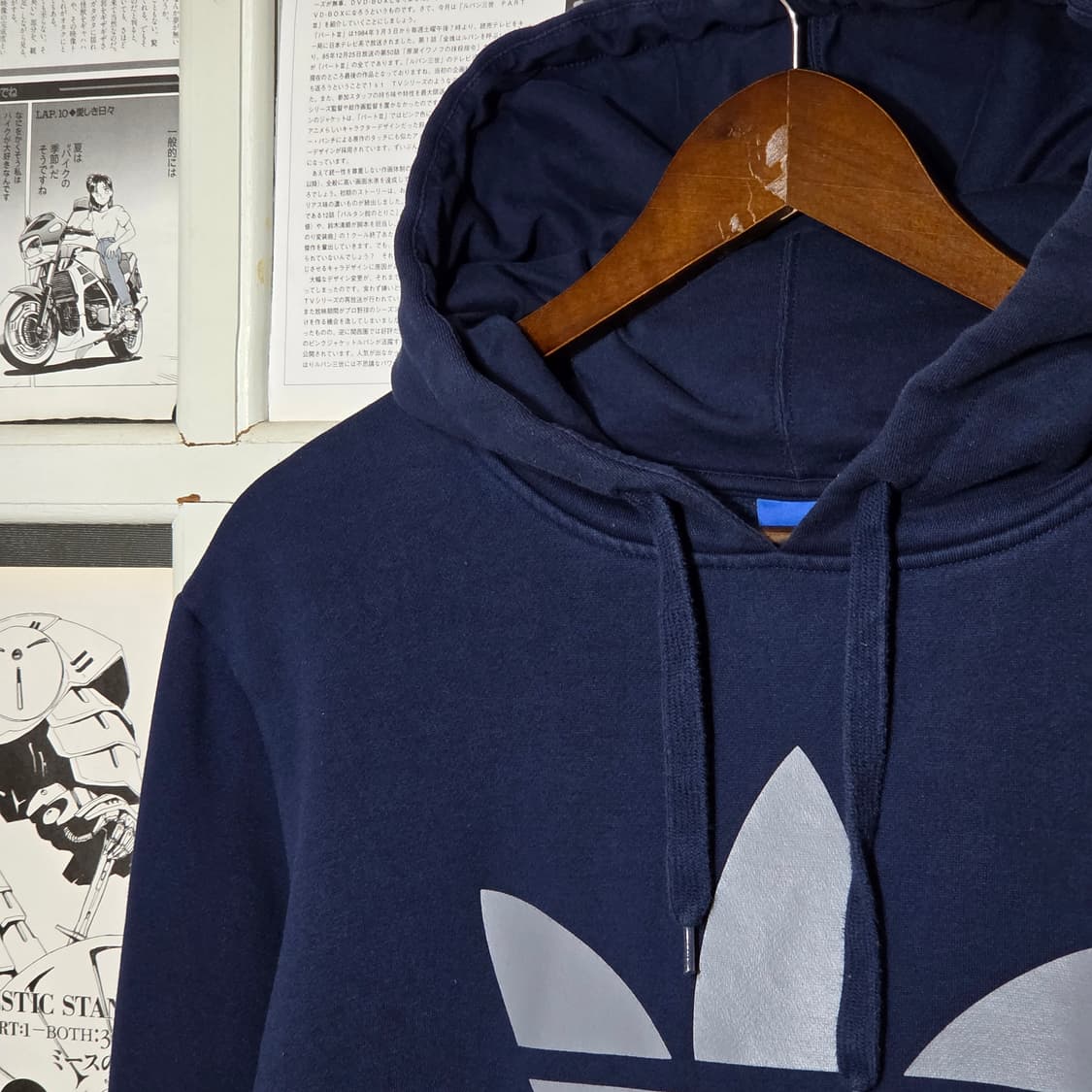 아디다스 네이비 빅 트레포일 후드티 상품이미지2