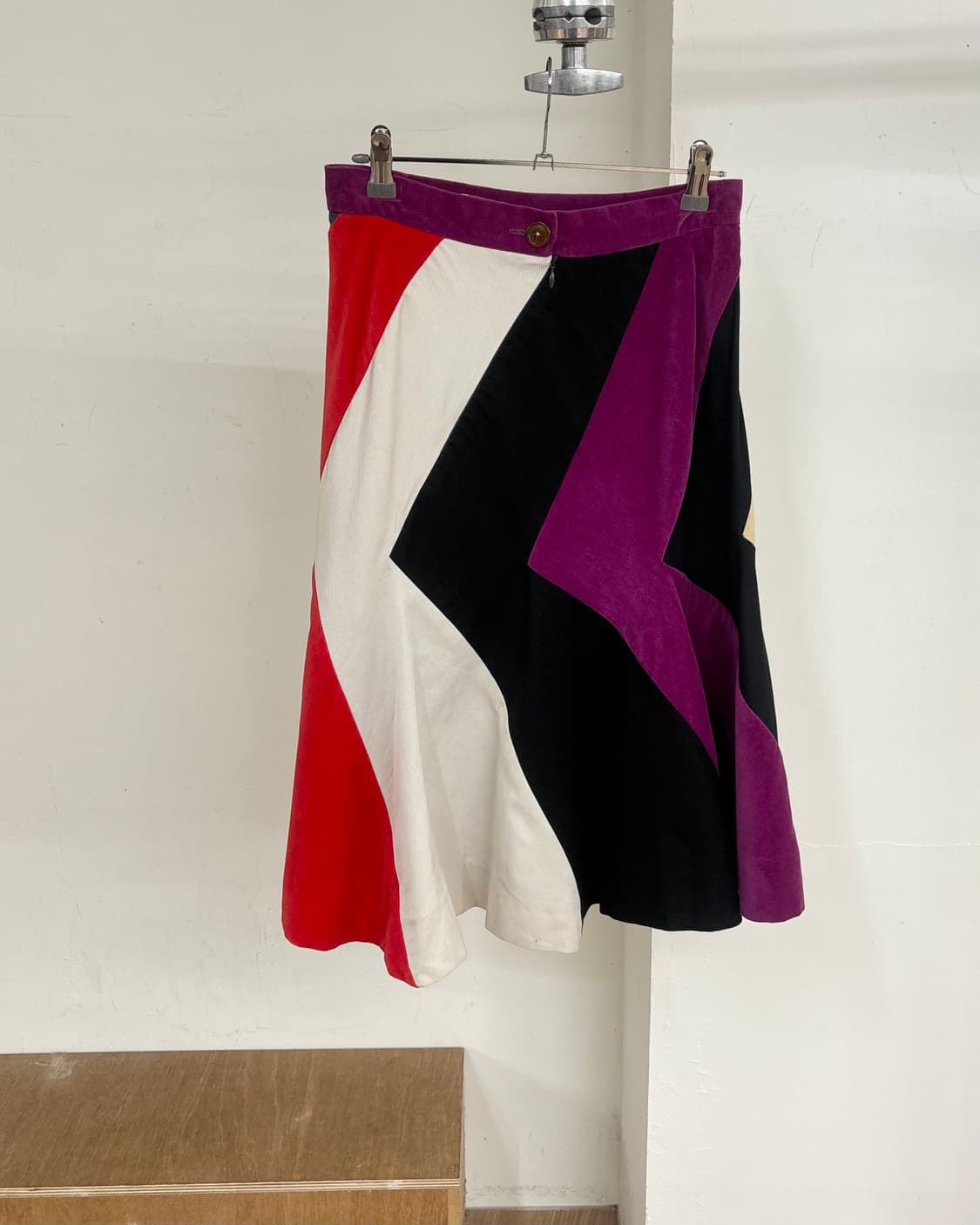비비안웨스트우드 벨벳 패치워크 스커트 상품이미지4