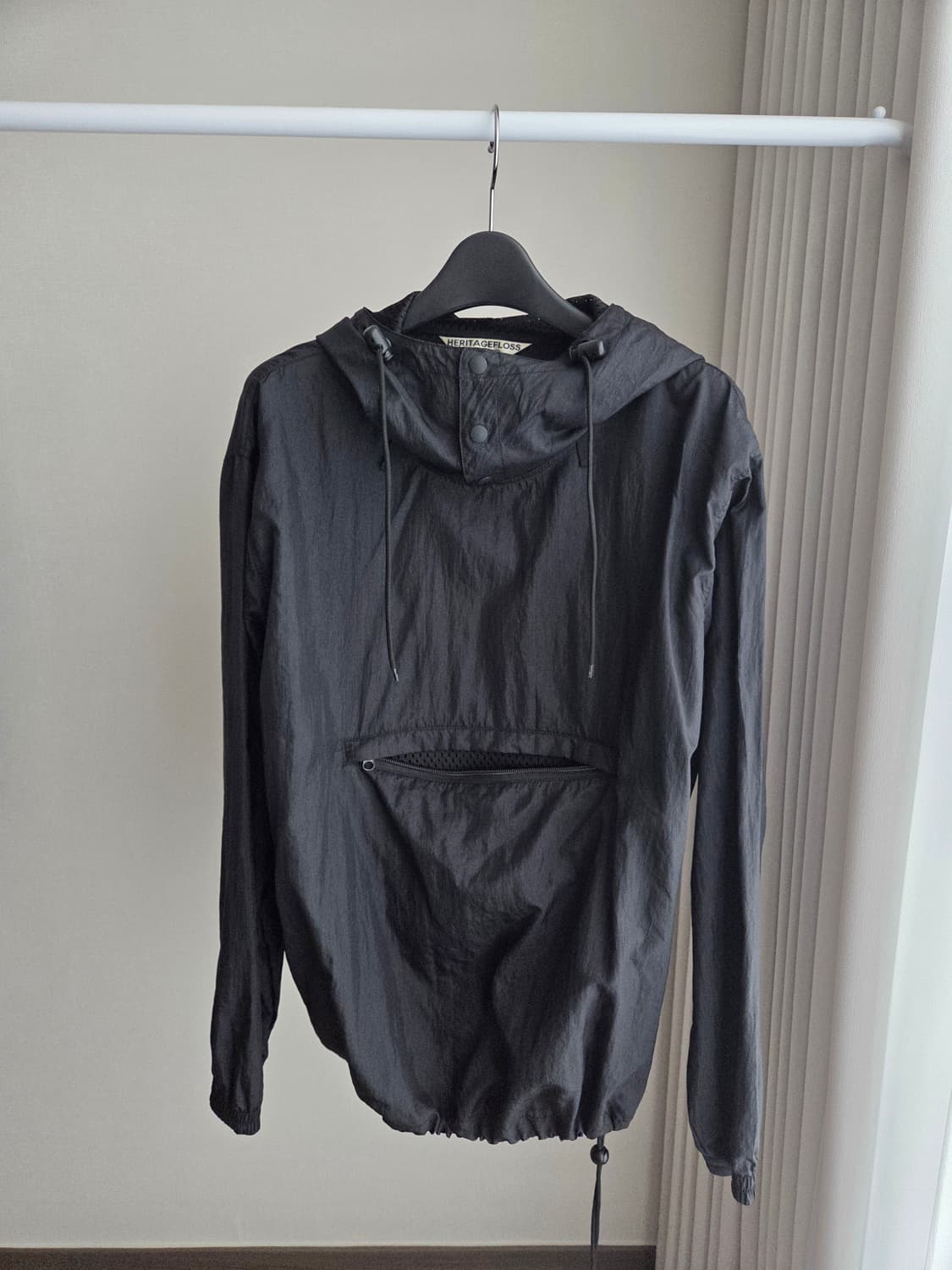 헤리티지플로스 heritagefloss 후드 바람막이 블랙 M 상품이미지2