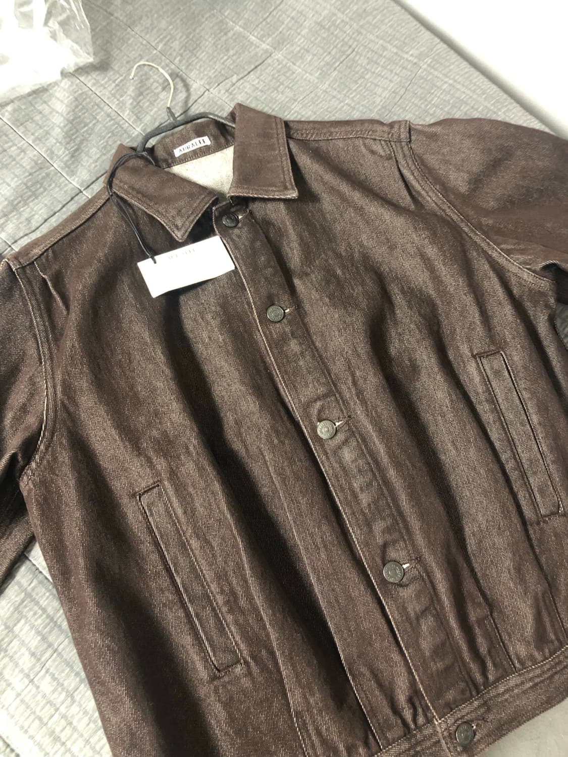 [4]오라리 브라운 데님 블루종 상품이미지3