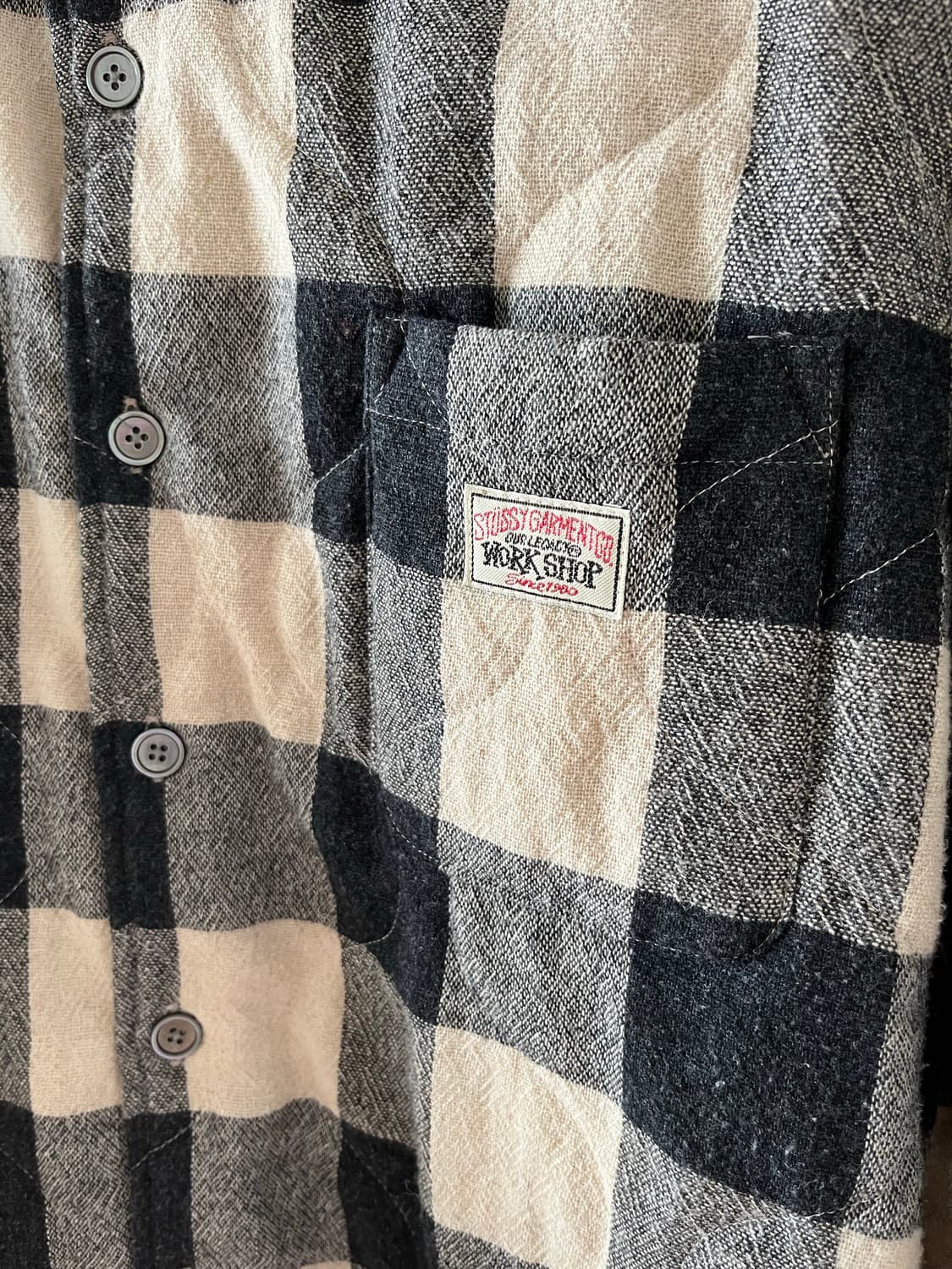 스투시 아워레가시 워크샵 보로우드 자켓 그레이 베이지 체크 상품이미지3