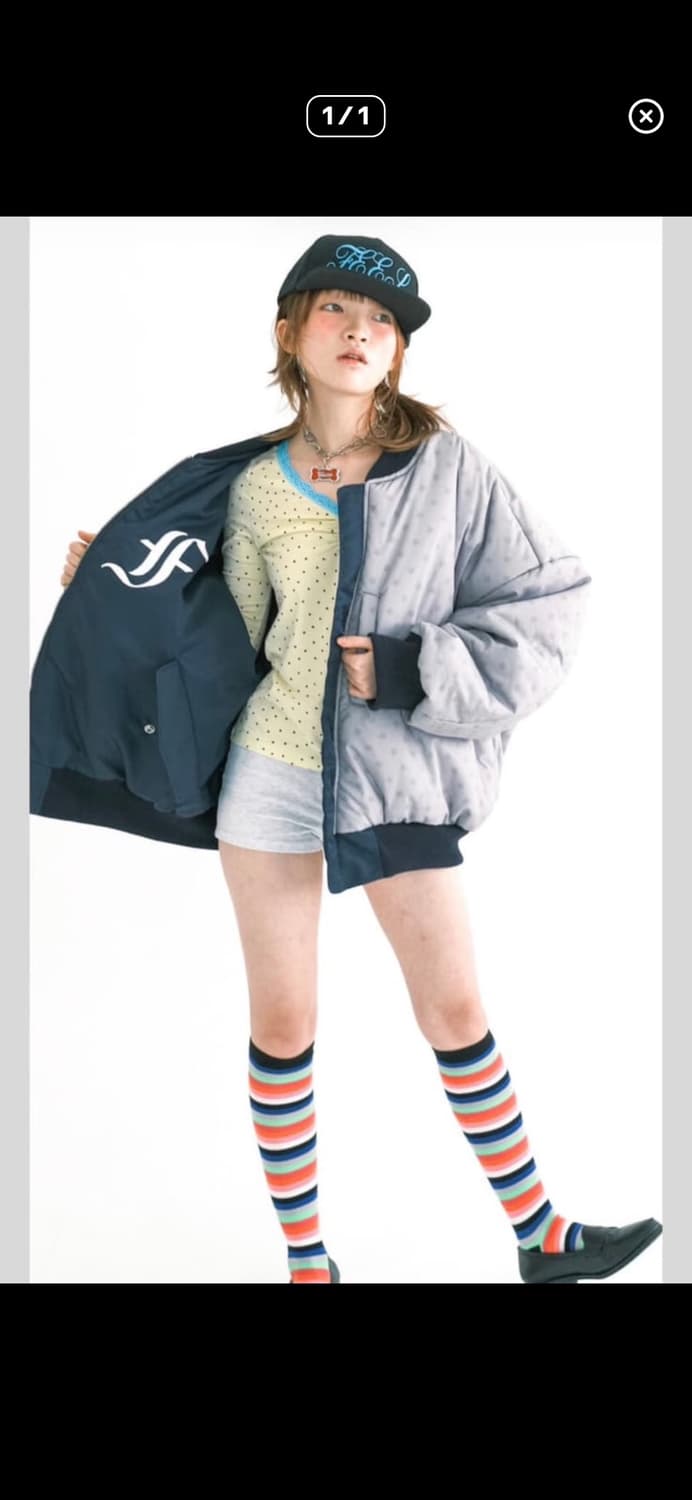 샵페어리 봄버 자켓 네이비 팔아요 상품이미지2