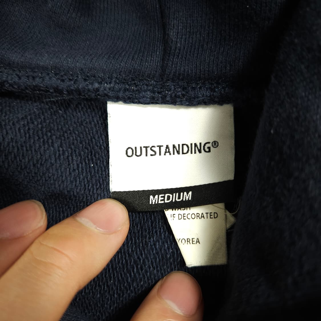 아웃스탠딩 헤비웨이트 네이비 후드티  상품이미지3