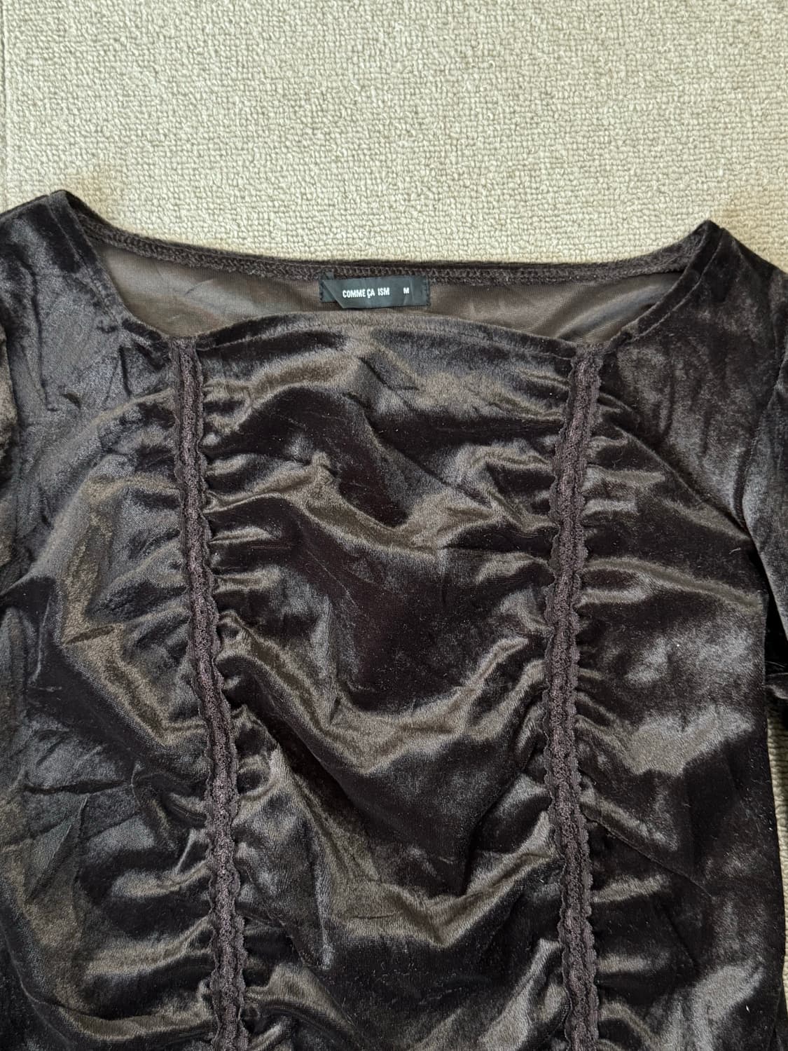 comme ca ism 벨벳 셔링 티셔츠 상품이미지2