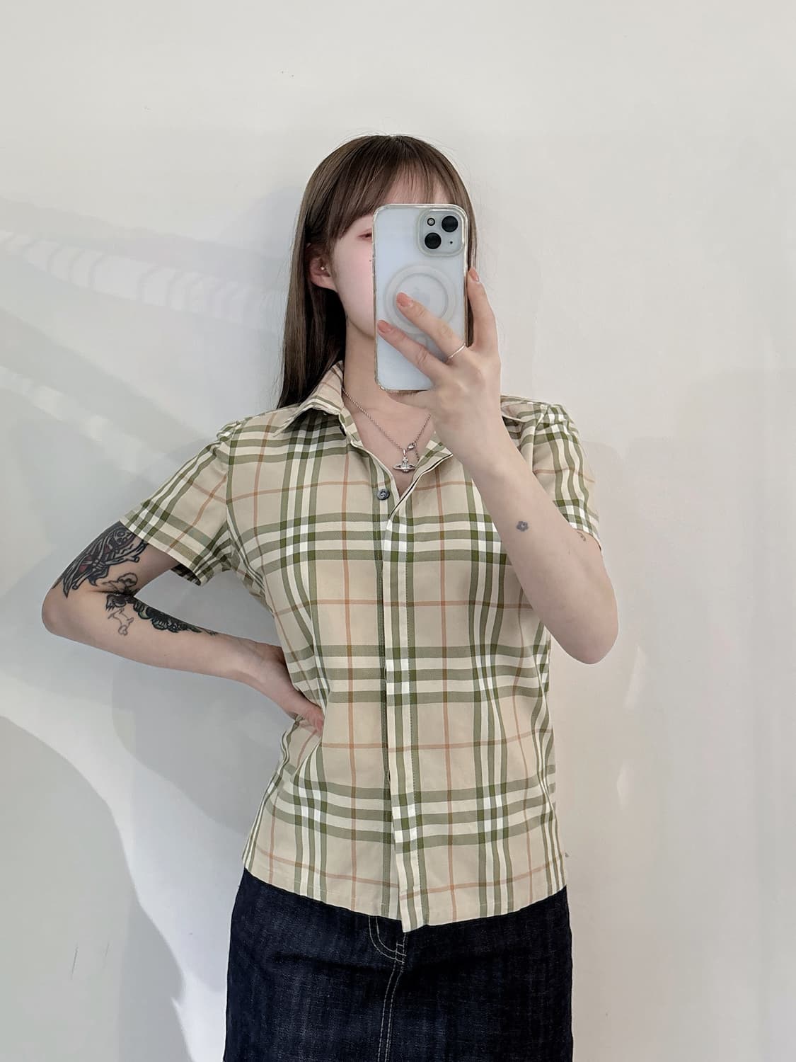 버버리 노바체크 반팔 셔츠 상품이미지1