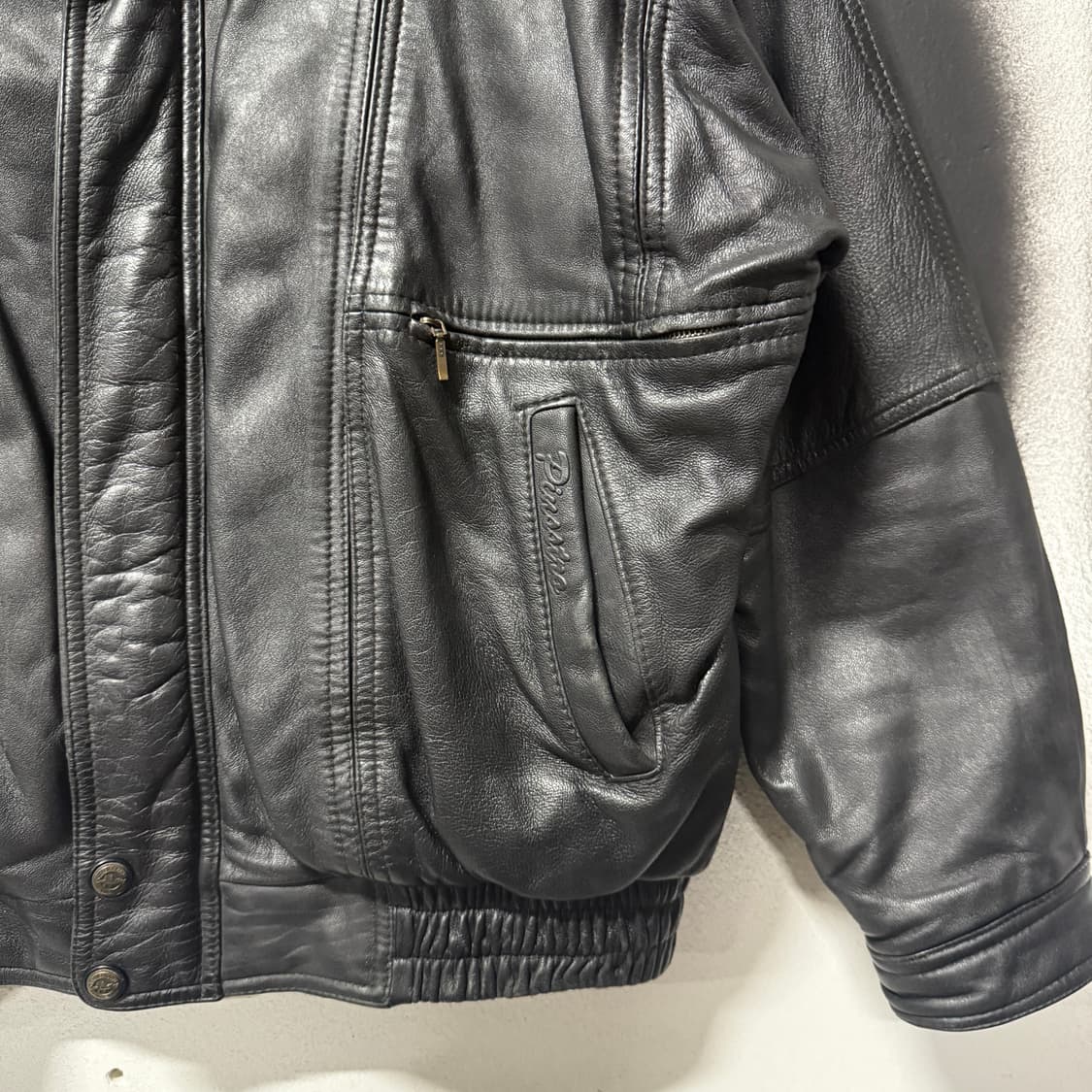 VTG 빈티지 100% 쉽스킨 절개 디테일 퀼팅 양가죽 봄버 자켓 상품이미지4