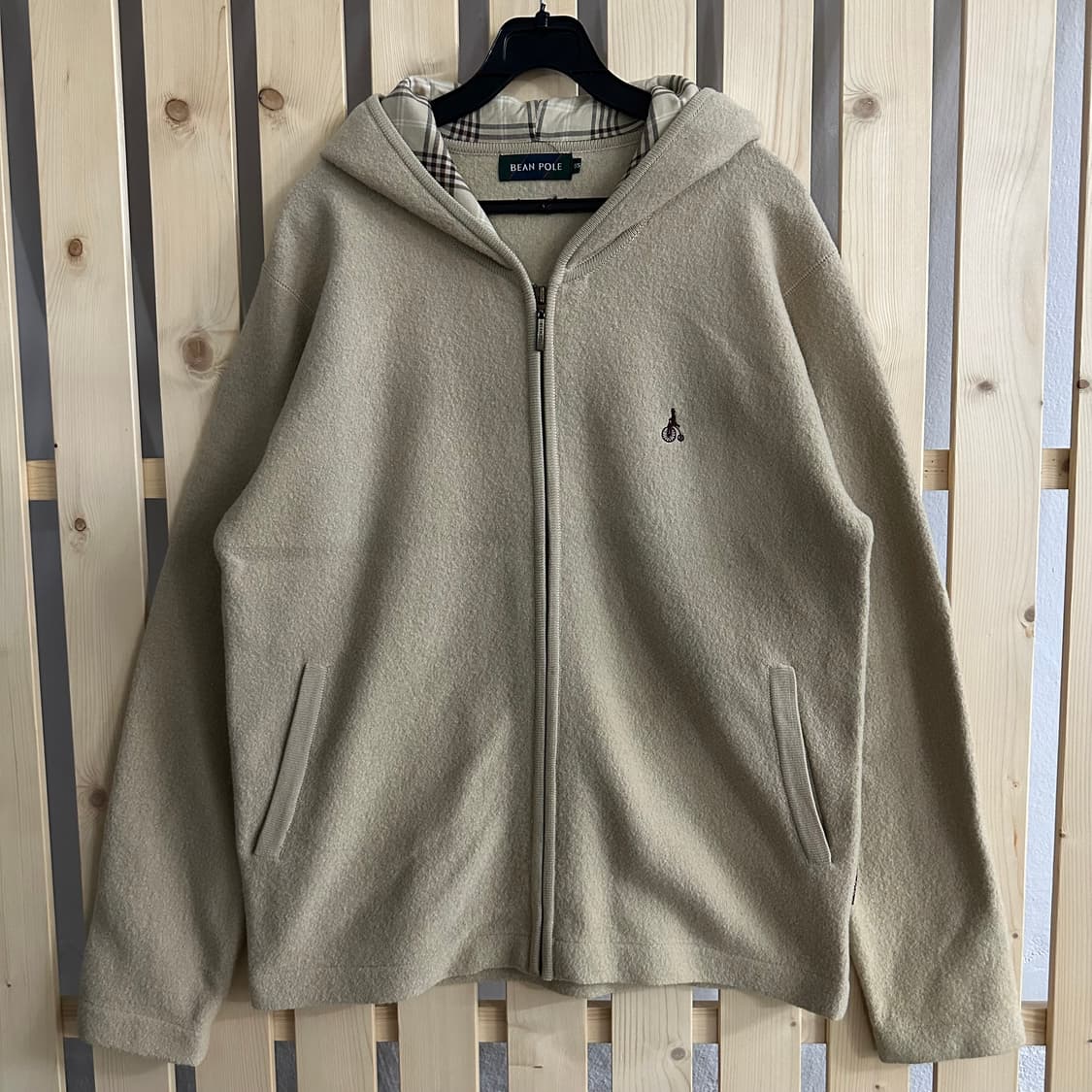 (M) 빈폴 베이지 부클 후리스 후드집업 상품이미지1