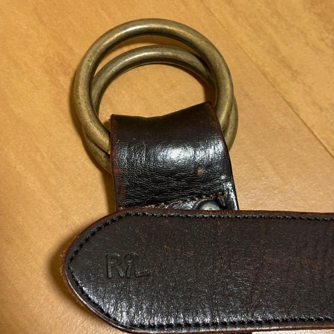 RRL 더블알엘 브레이디드 가죽 O링 벨트 다크 브라운 상품이미지5