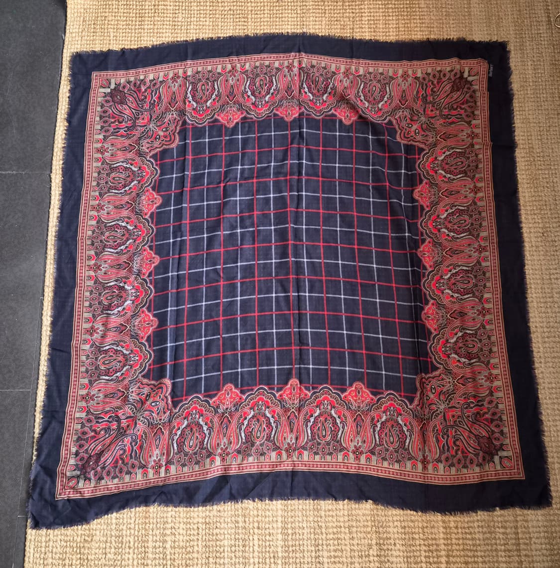 버버리스 페이즐리 실크울 숄스카프 상품이미지7