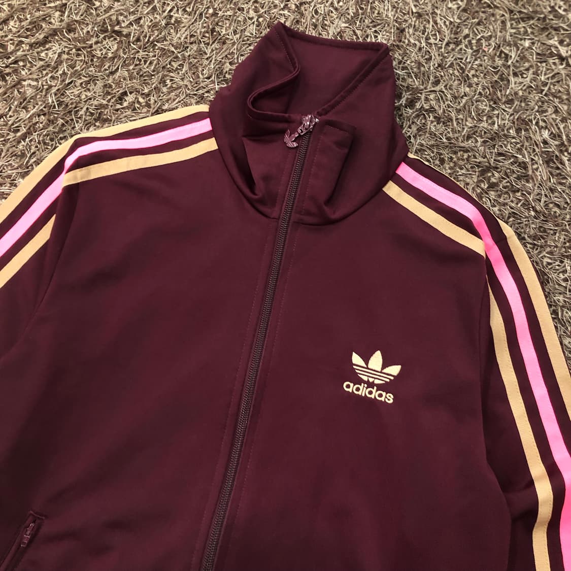 100 아디다스 파이어버드 버건디 핑크 져지 트랙 자켓 상품이미지2