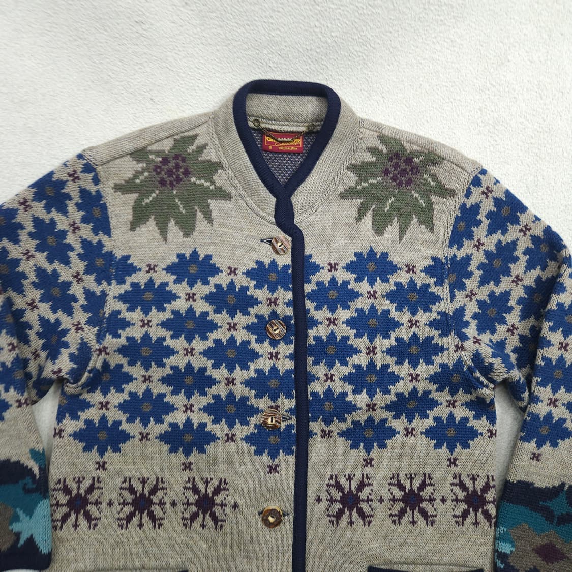 Made in Austria Geiger 플라워 패턴 울 가디건 38 상품이미지5