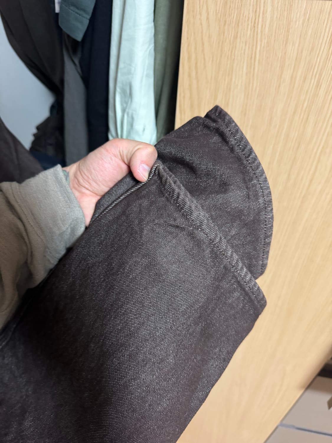 [30]오라리 21fw 하드 트위스트 와이드 데님 브라운 상품이미지4