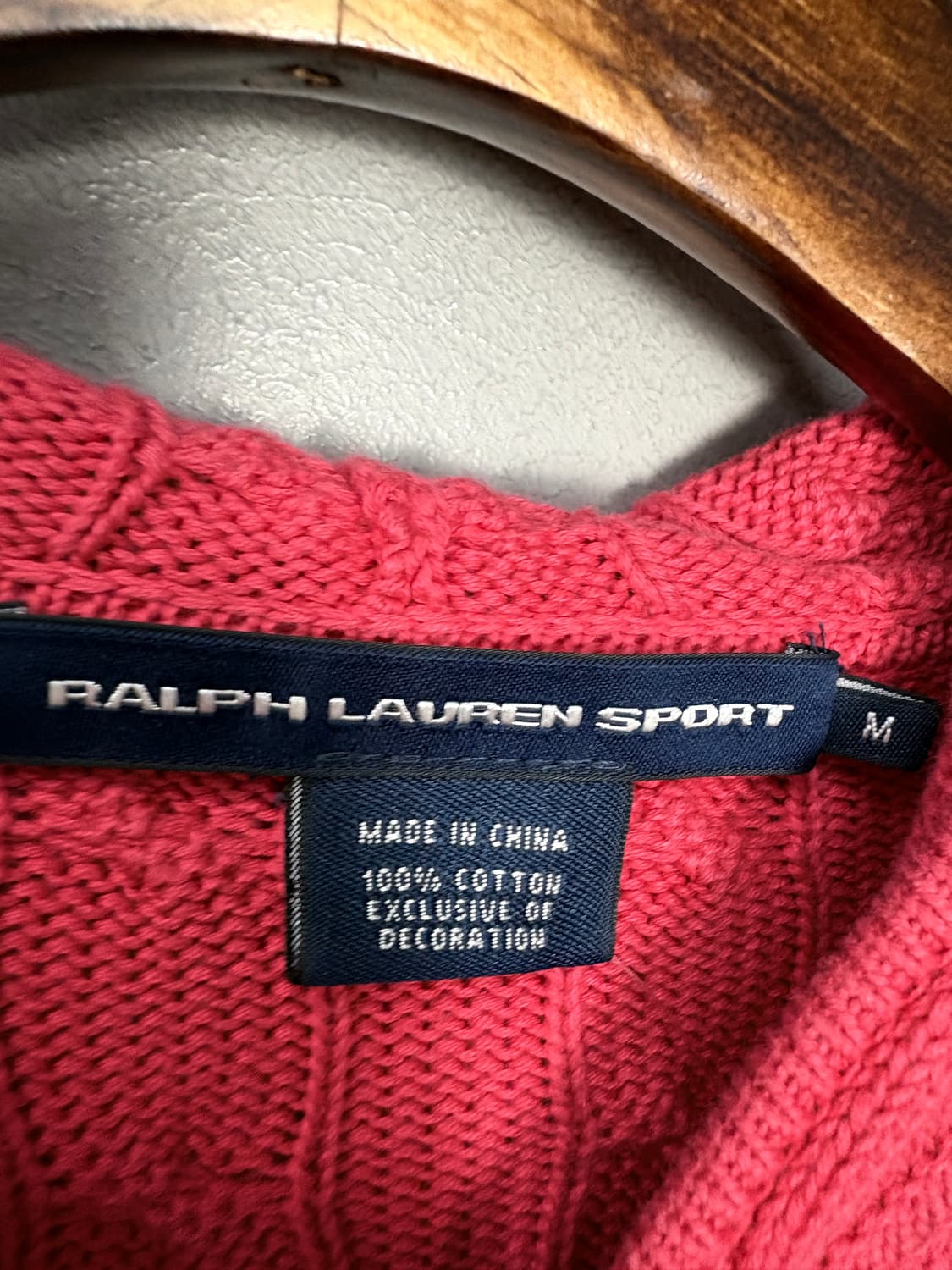 폴로랄프로렌 스포츠 포니로고 핑크 니트 코튼 풀집 후드 A3770 상품이미지7