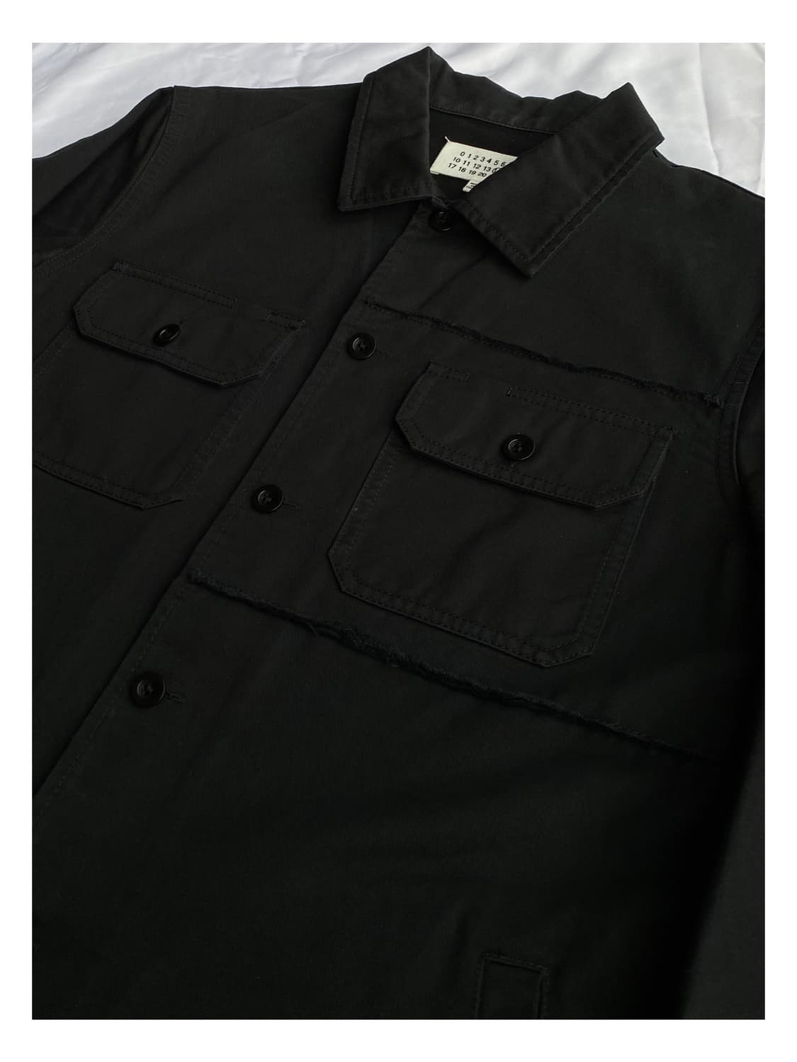 마르지엘라 백스티치 프렌치 워크 컷아웃 자켓 아카이브 블루종 아티저널 상품이미지3