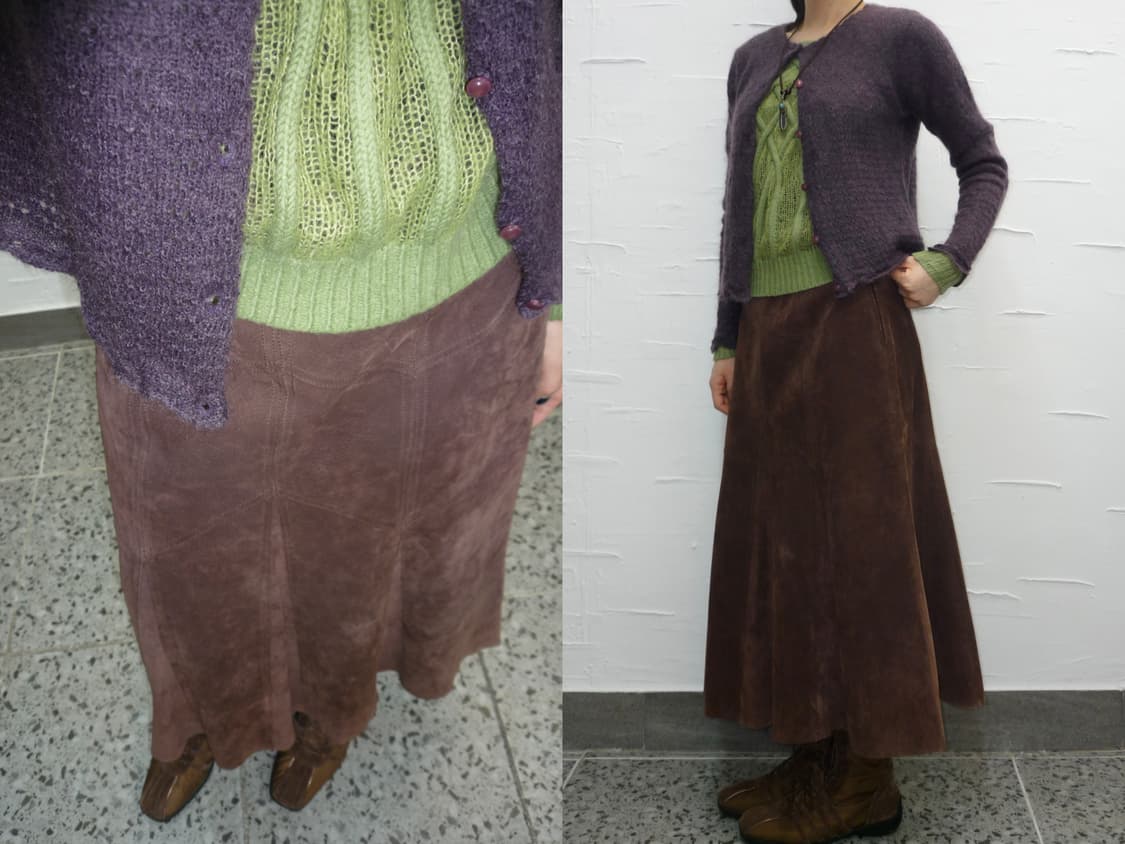 cocoa suede long skirt 상품이미지1