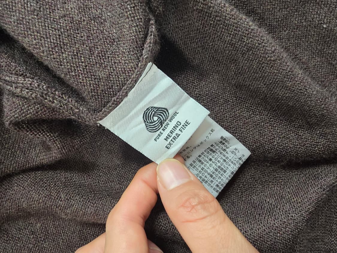 빔즈 정품 메리노울100% 카라 가디건 브라운 상품이미지8