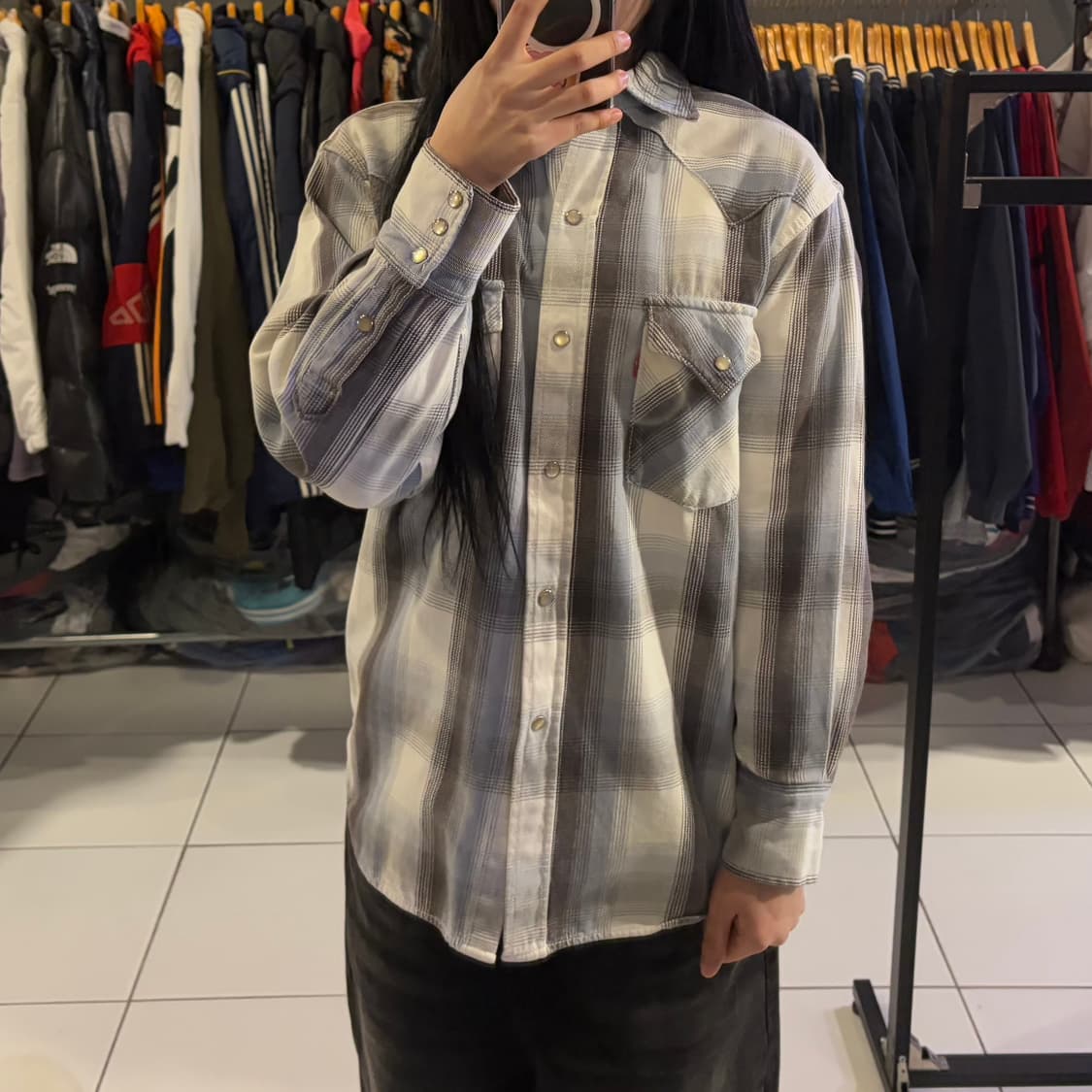 리바이스 웨스턴 투포켓 체크셔츠 L 상품이미지1
