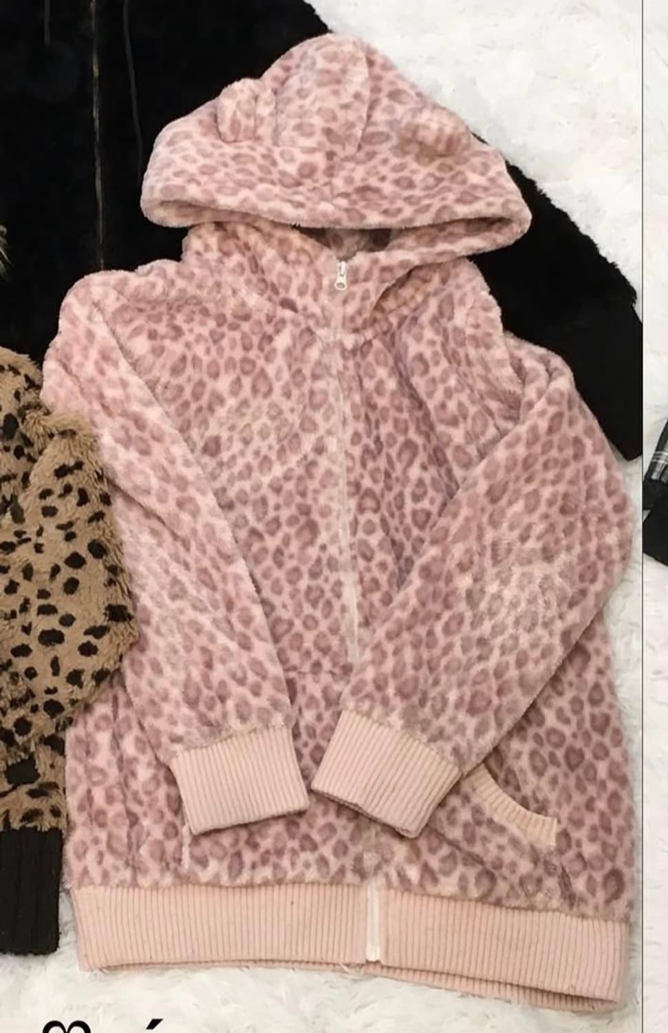 쿠마미미 호피 레오파드 핑크 후드집업 히메갸루 갸루 오네갸루 상품이미지1