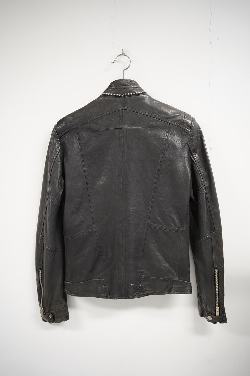 [N][95]그레이 베지터블 램스킨 워싱 레더자켓 상품이미지10