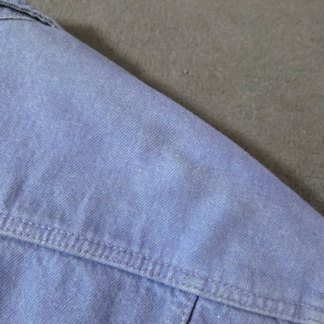 90s 베네통 여성 오버핏 크롭 데님 자켓 라벤더 상품이미지5