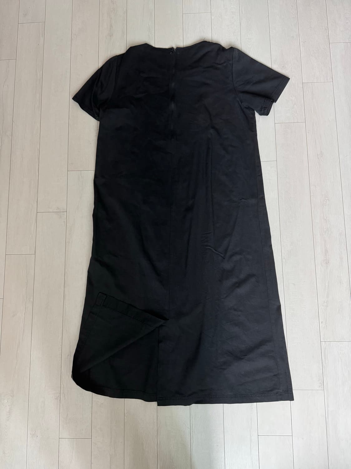 블랙 코튼 플리츠 롱드레스 상품이미지3