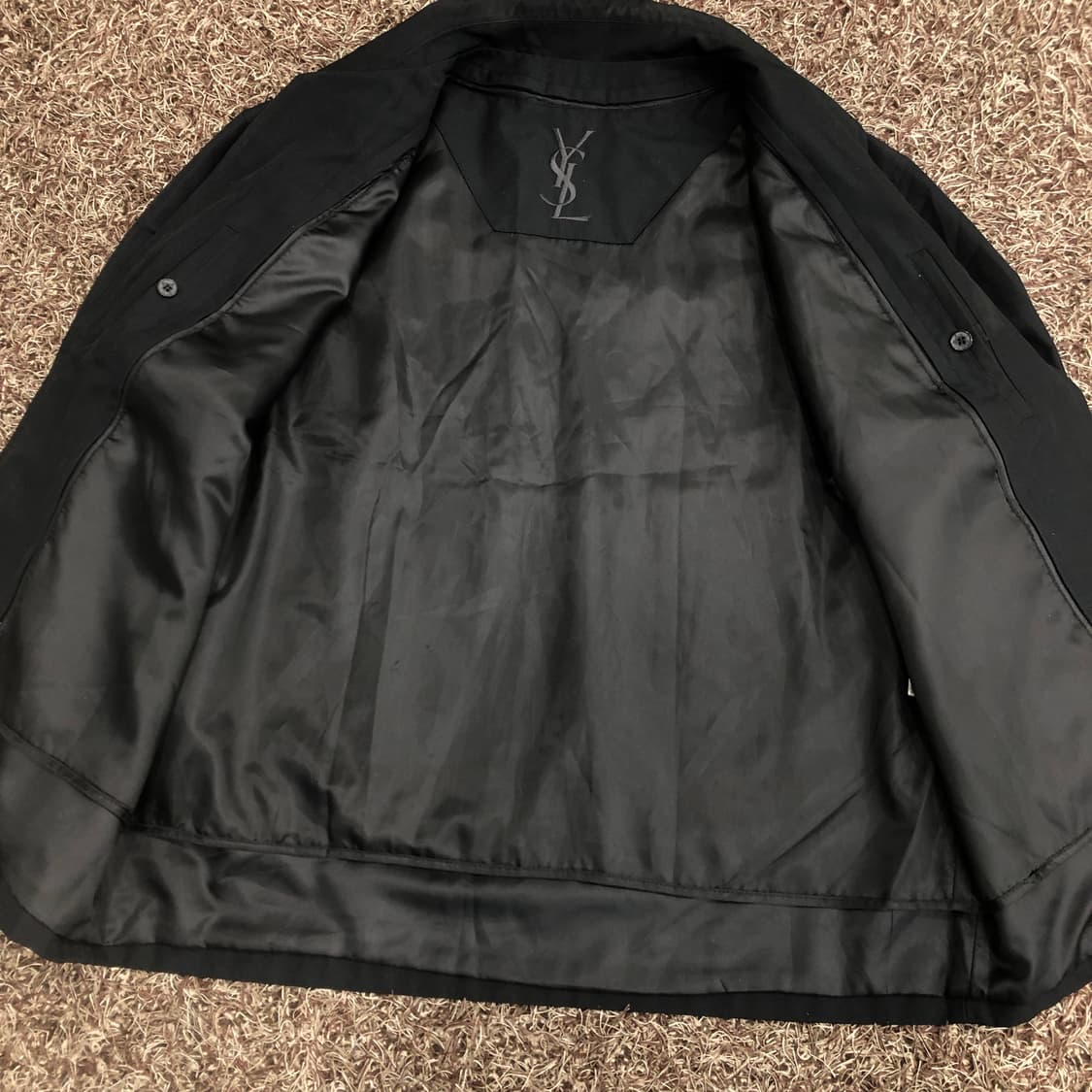 입생로랑 아카이브 폴리쉘 블루종 미니멀 자켓 상품이미지3