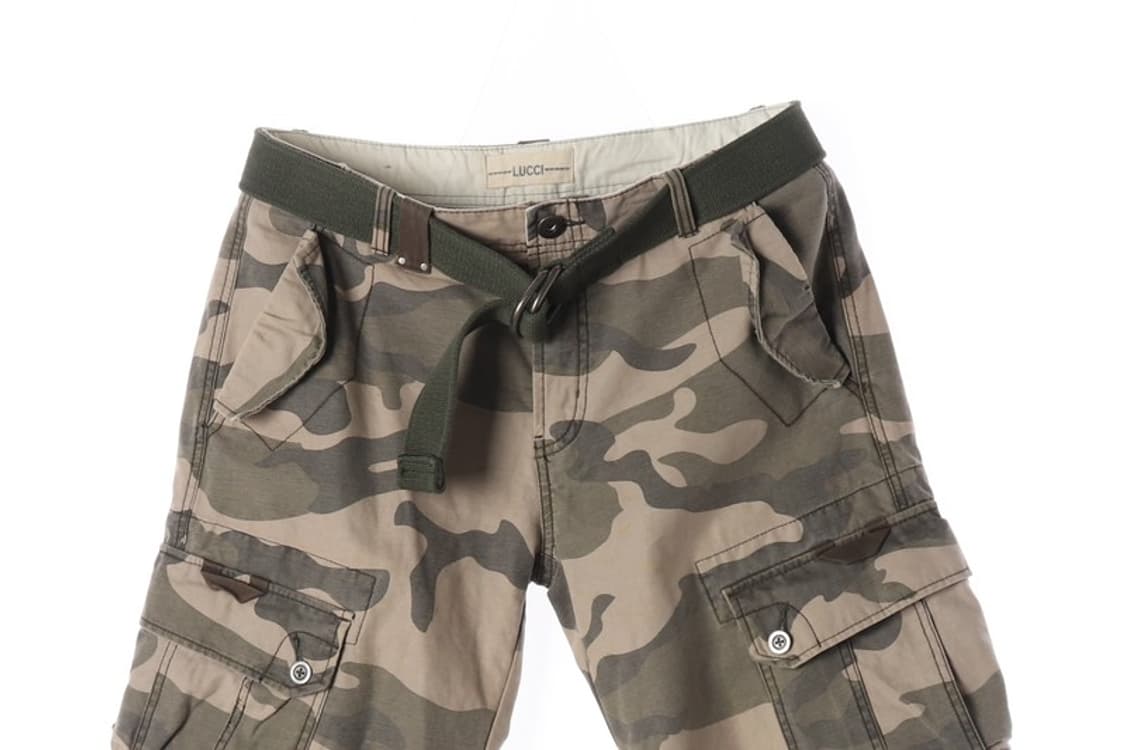 LUCCI 카모플라쥬 벨티드 카고 반바지 L 상품이미지3