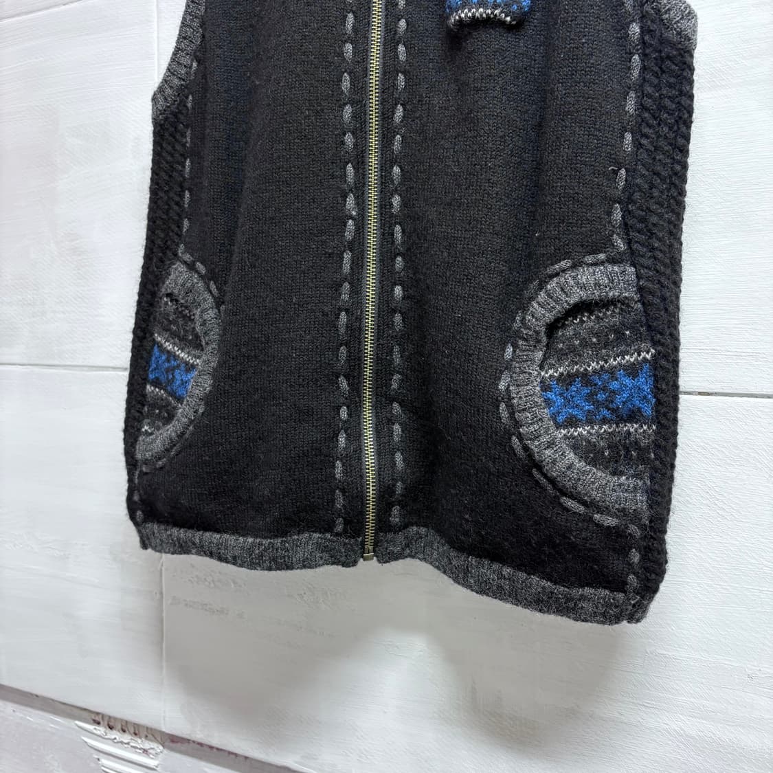 Plaisir Femme 울 스티치 히피 니트 베스트  JPN 상품이미지3