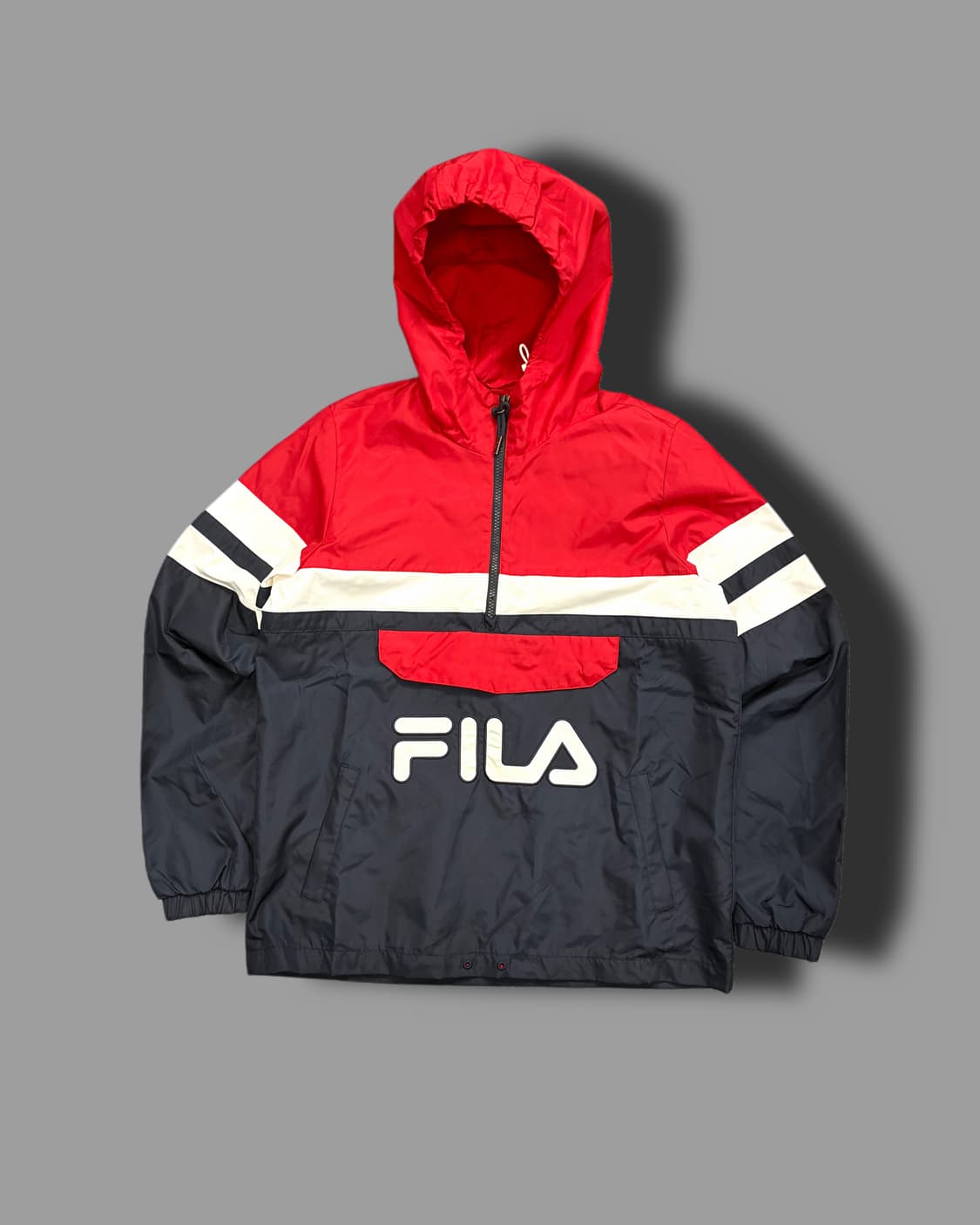 휠라 쿼터 네이비 레드 빅로고 아노락 S 상품이미지4