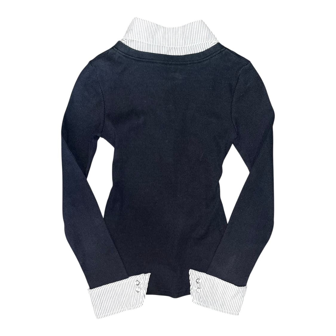 스트라이프셔츠 레이어드 골지 긴팔티 갸루y2k 상품이미지4