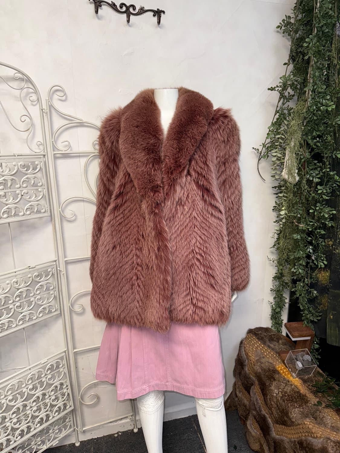 Jindo SAGA mink cherry rose fox fur coat 상품이미지7