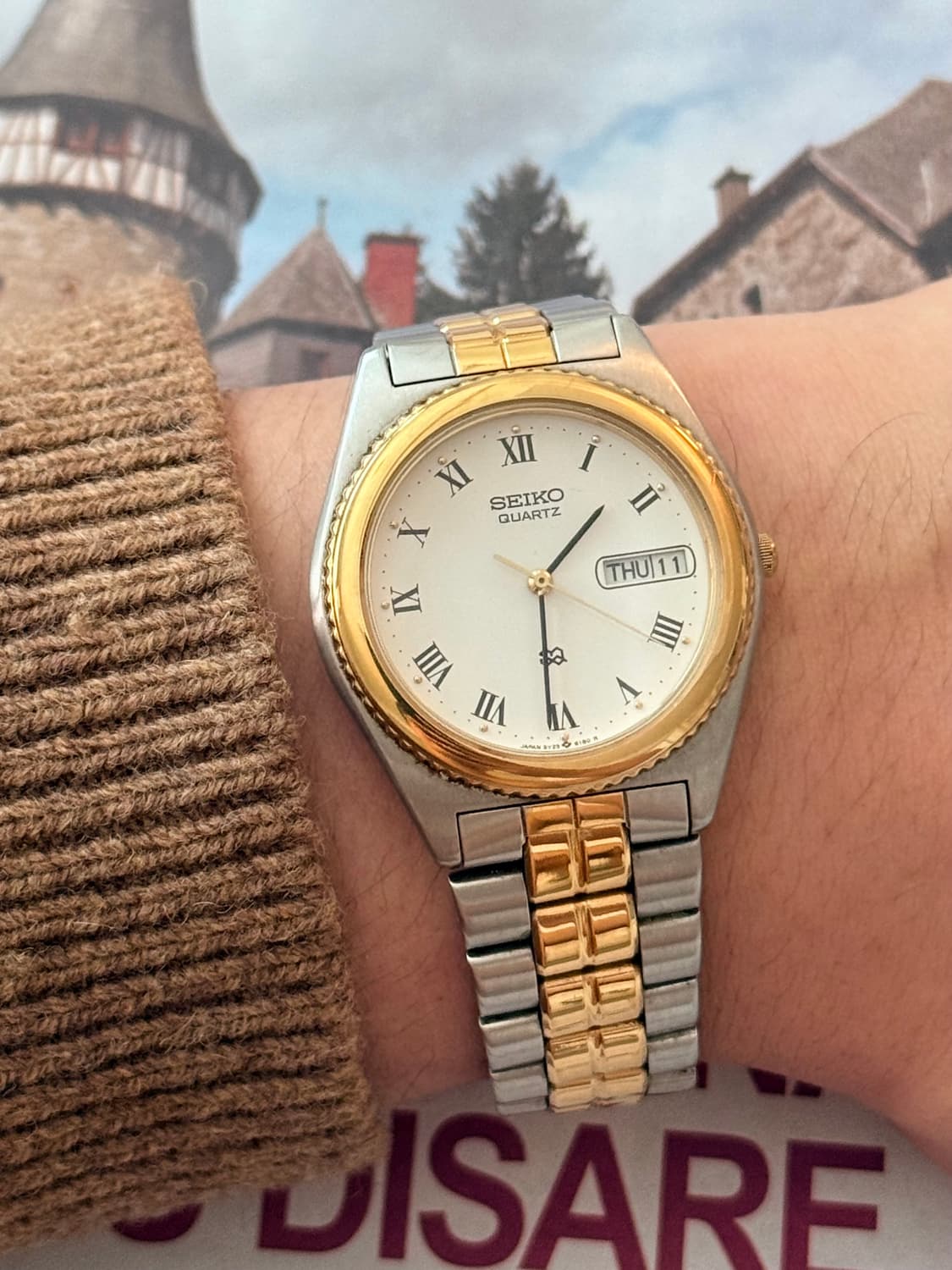 Seiko 세이코 쿼츠 콤비 로만 인덱스 데이 데이트 상품이미지8