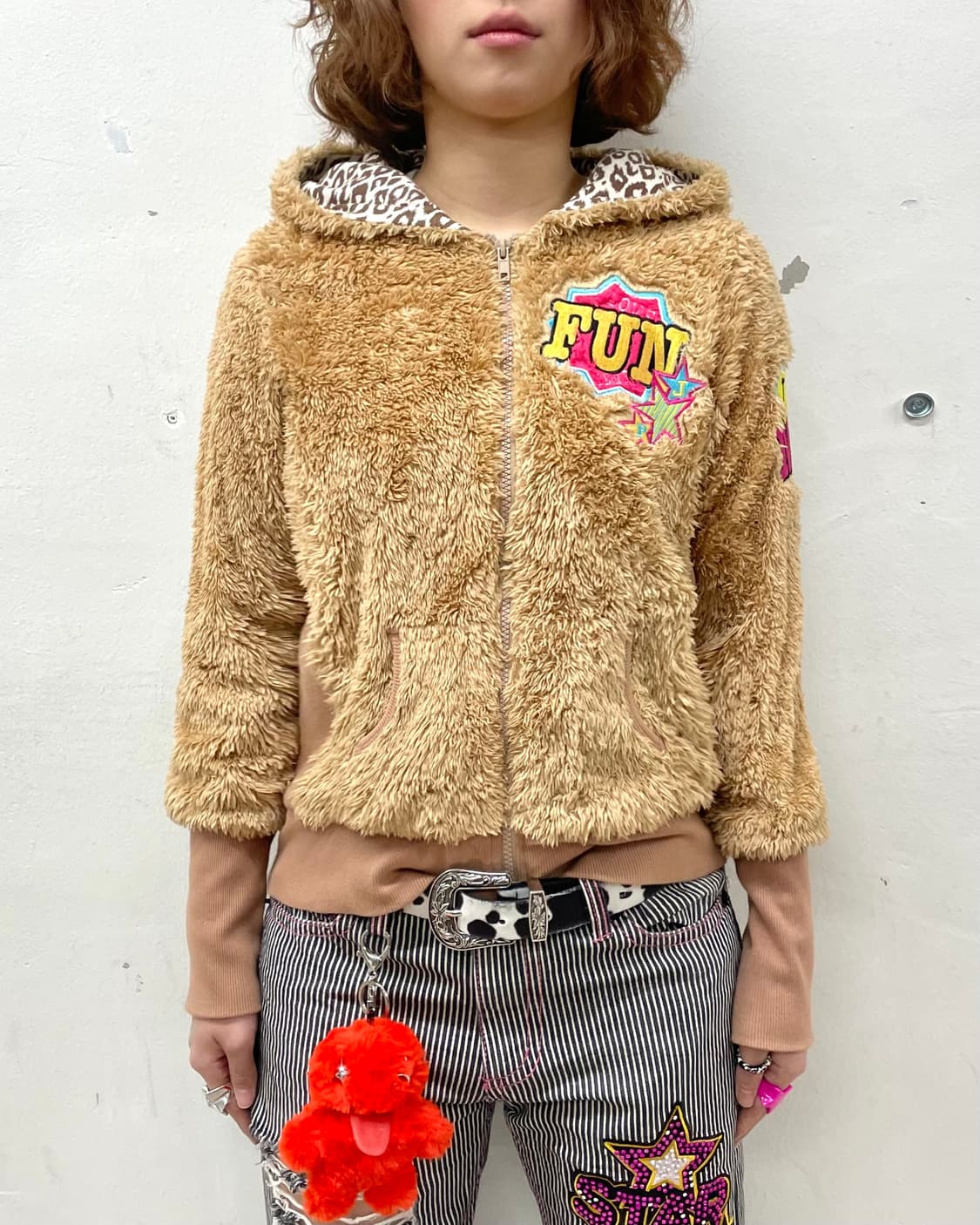 Bear Fun Star Brown Hooded Zip-Up 상품이미지2
