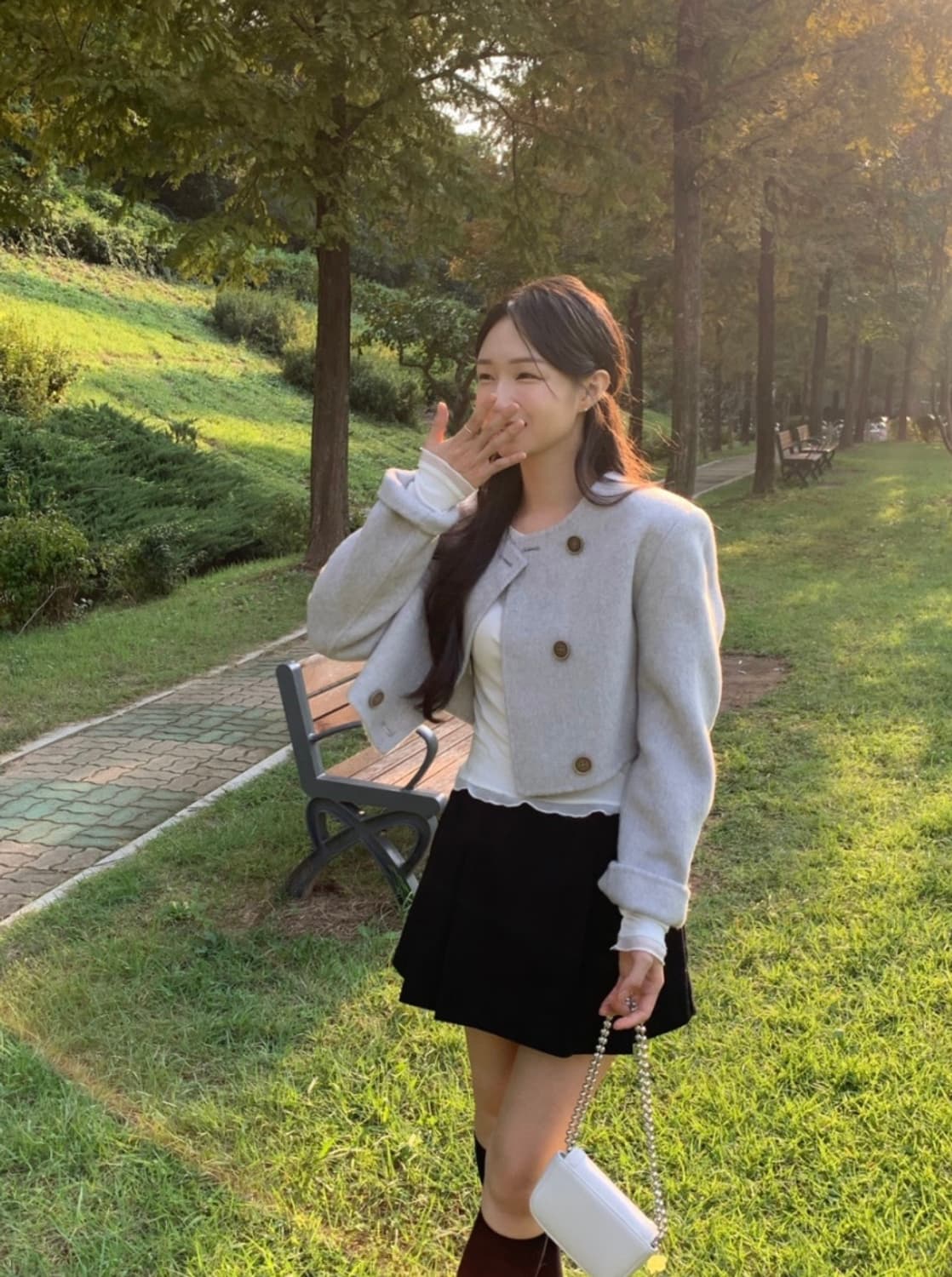 (새상품)더블 버튼 핸드메이드 숏 코트 상품이미지1