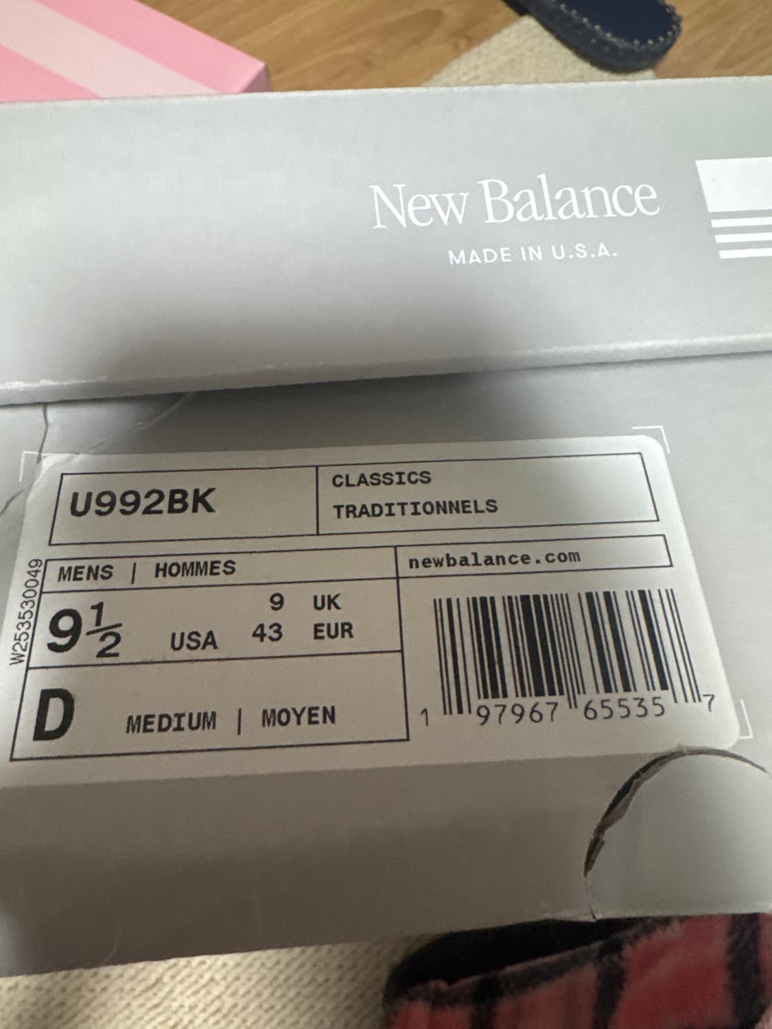 뉴발란스 992 USA 코어 블랙 그레이 U992BK 275mm 상품이미지2